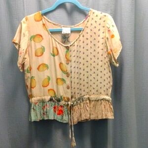 Sacred Threads Multicolor Patchwork Top